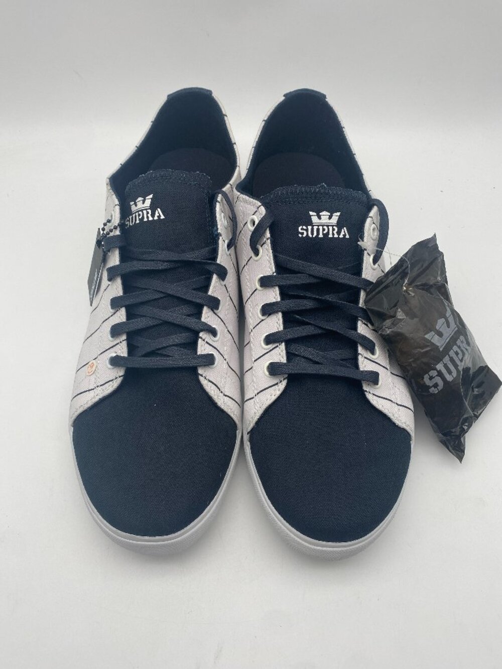 SUPRA THUNDER LOW JIM GRECO PRO MODEL PINSTRIPE CANVAS US MEN'S SIZE 14